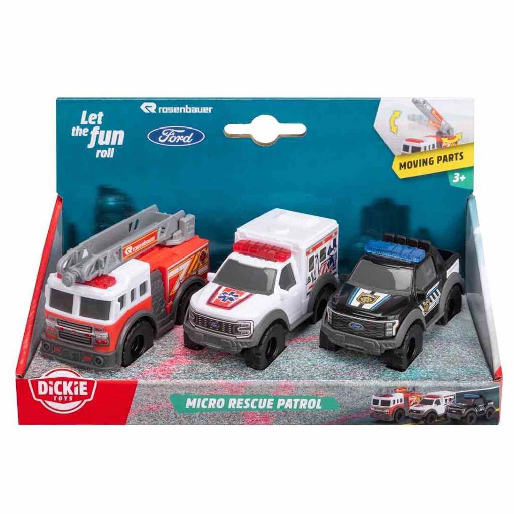 Mikro-Rettungsfahrzeuge in verschiedenen Ausführungen 1/64 – Dickie Toys