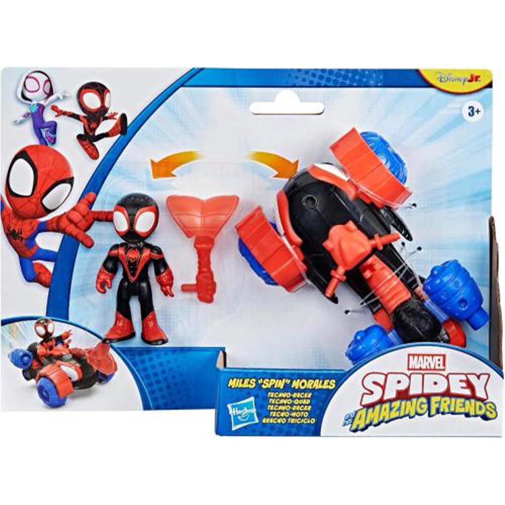 Póki és csodálatos barátai: Miles Morales figura Techno-Racer járművel - Hasbro kép 1