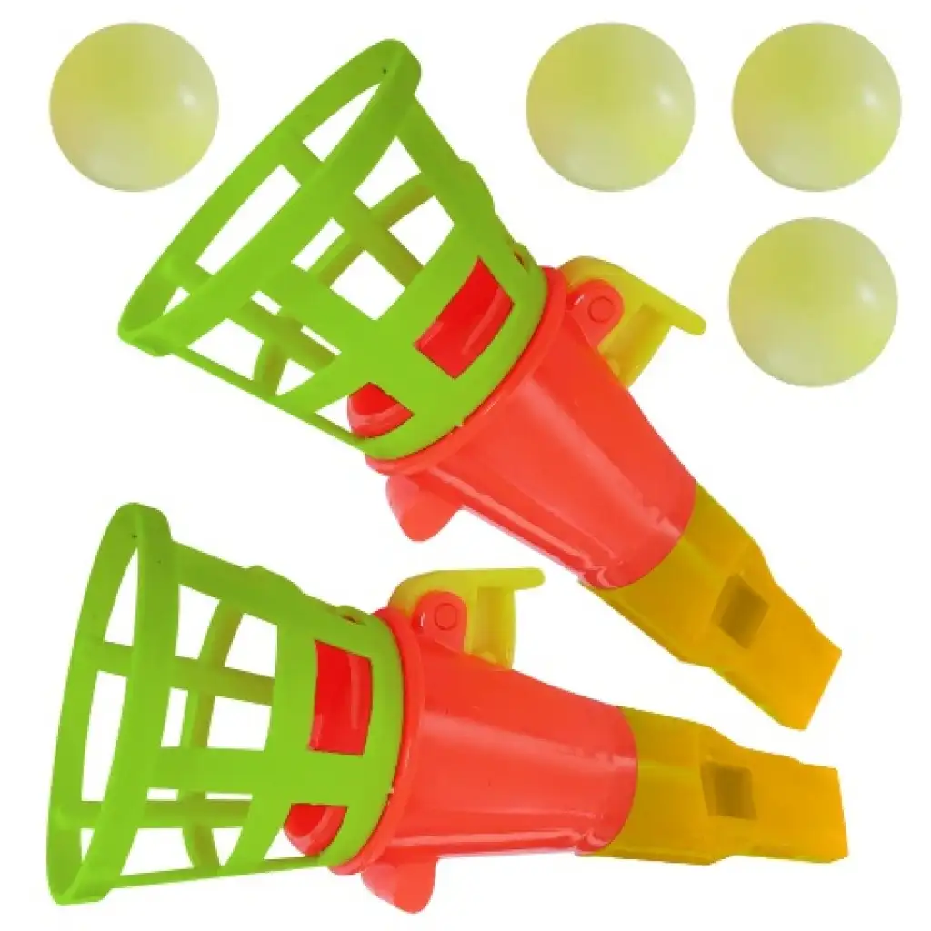 Paar Mini-Trichter-Wurf-und-Fangspiel mit Pfeife und 4 Bällen in verschiedenen Varianten kép 2