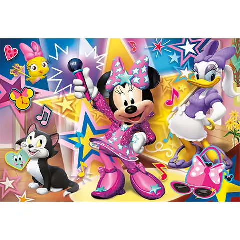 Minnie Maus und ihre fröhlichen Helfer Supercolor Maxi Puzzle 60 Teile - Clementoni kép 2
