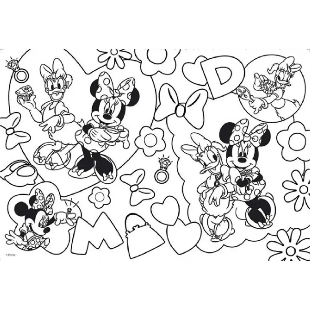 Minnie Maus 2-in-1 Maxi 2x24-teiliges Puzzle und Malset 50x35cm – Lisciani kép 3