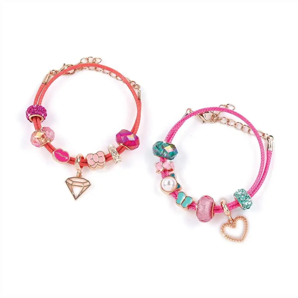 Make It Real: Schmuckherstellung, Halo Charm Armbänder in rosa Aufbewahrung. kép 4