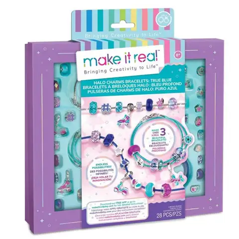 Make it real! Kristall Medaillon Armband Bastelset klar blau