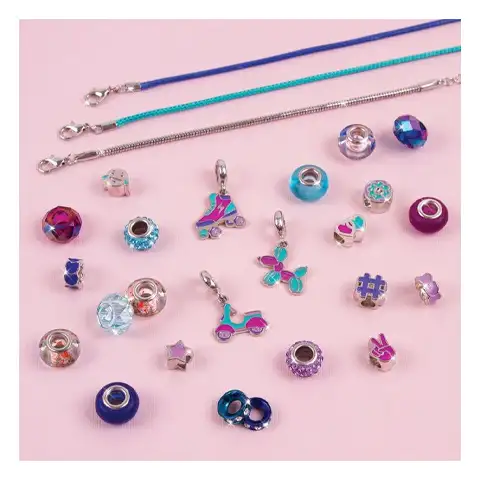 Make it real! Kristall Medaillon Armband Bastelset klar blau kép 3