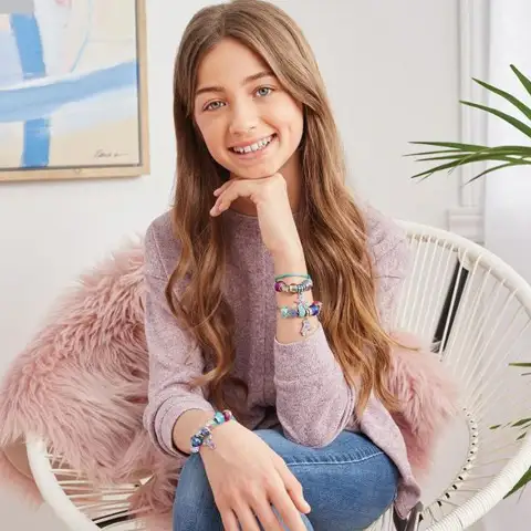 Make it real! Kristall Medaillon Armband Bastelset klar blau kép 6