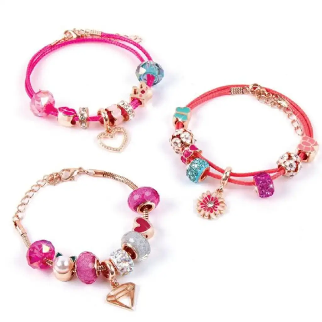Make it Real: Kristall Medaillon Armbänder Pink kép 3