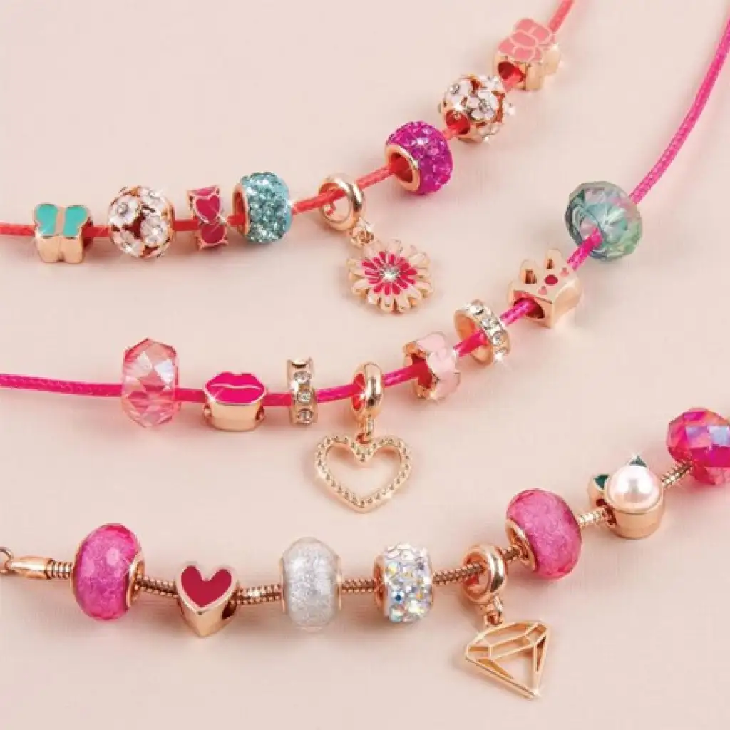 Make it Real: Kristall Medaillon Armbänder Pink kép 4