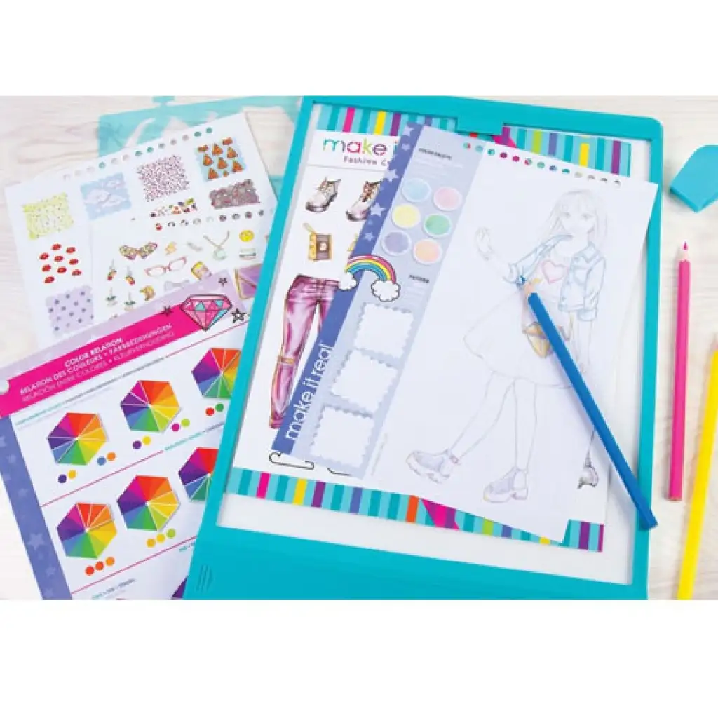 Make it Real: Mega-Set für Modedesigner mit Leuchttafel und Zubehör kép 3