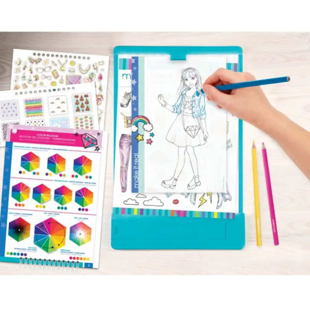 Make it Real: Mega-Set für Modedesigner mit Leuchttafel und Zubehör kép 4