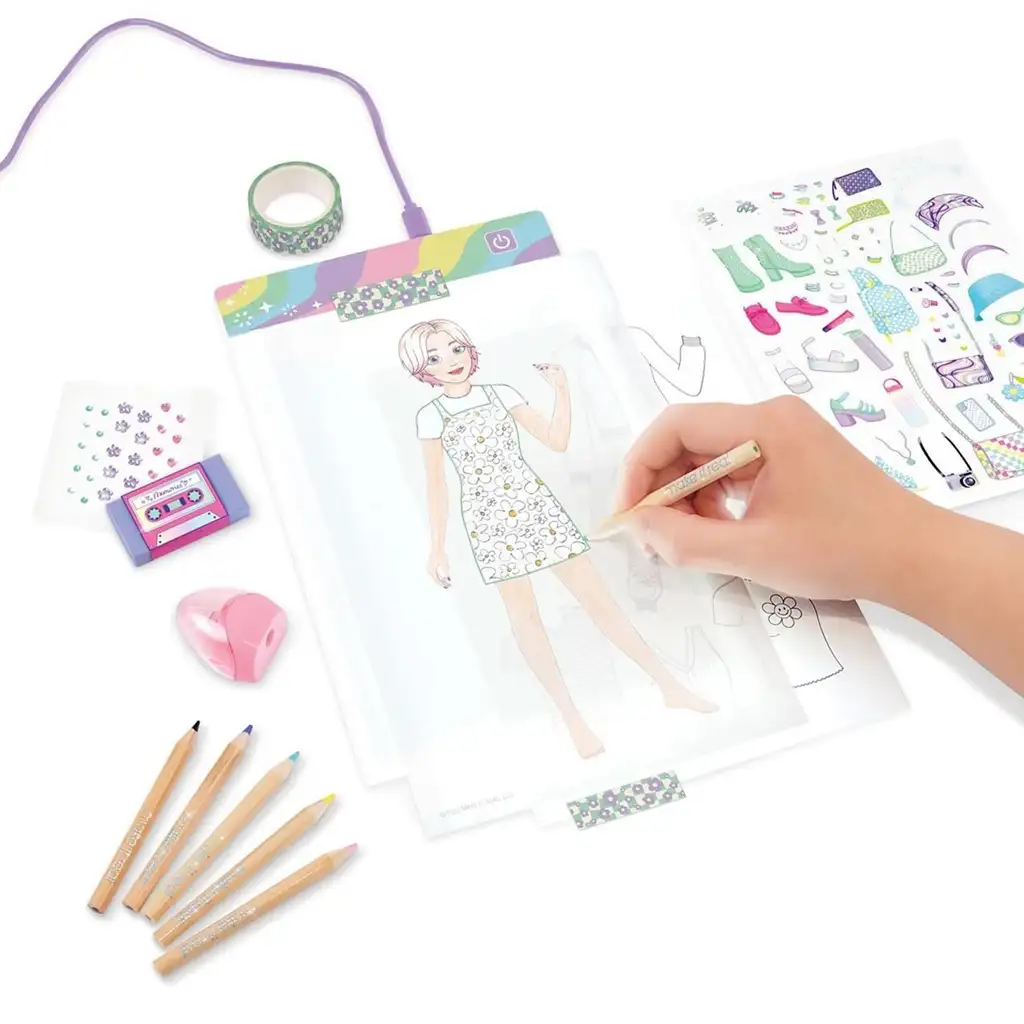 Make It Real: Kreativtafel für Modedesigner mit LED-Beleuchtung und Schablonen kép 3