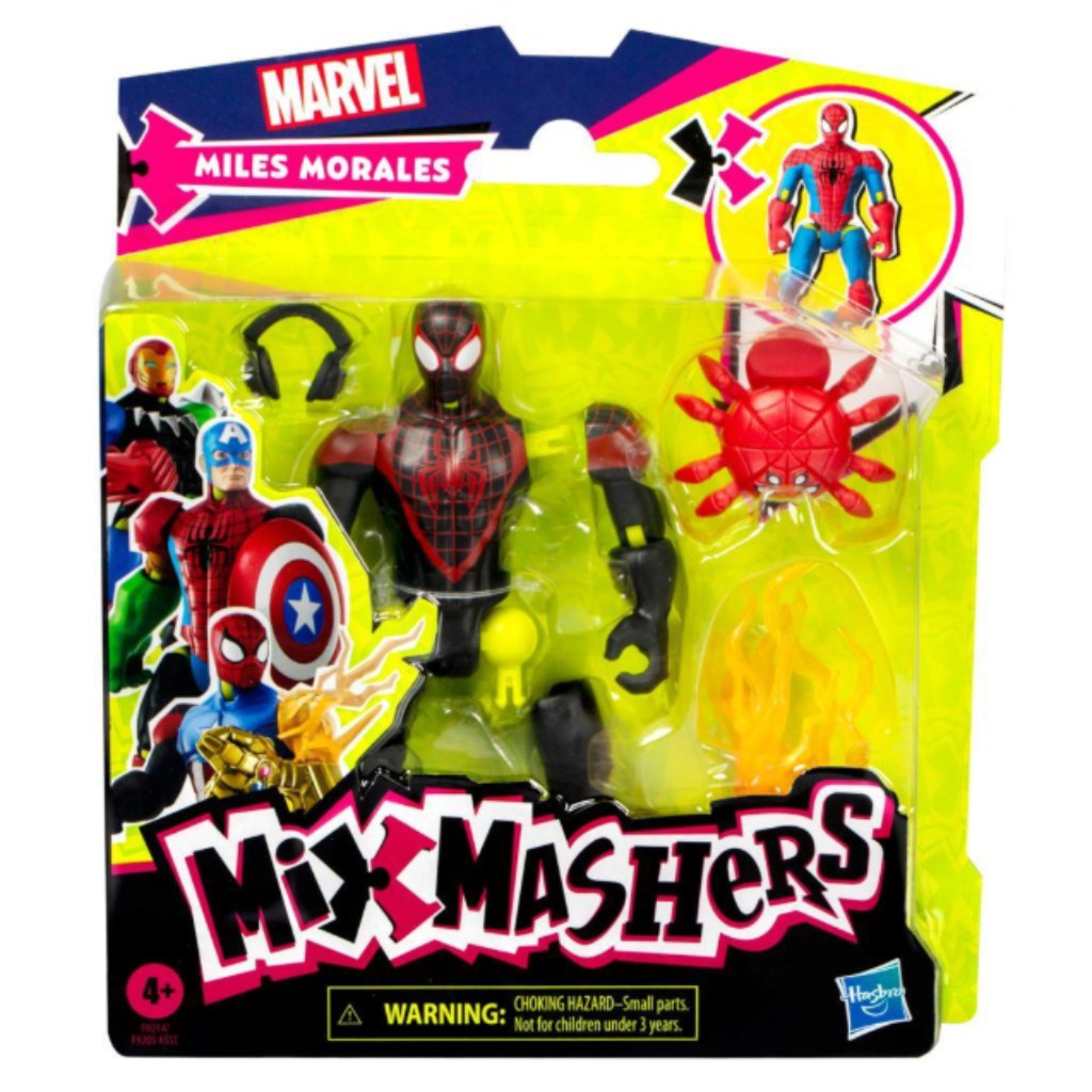 Marvel Mix Mashers: Avengers Spider-Man Miles Morales Figur mit Zubehör - Hasbro