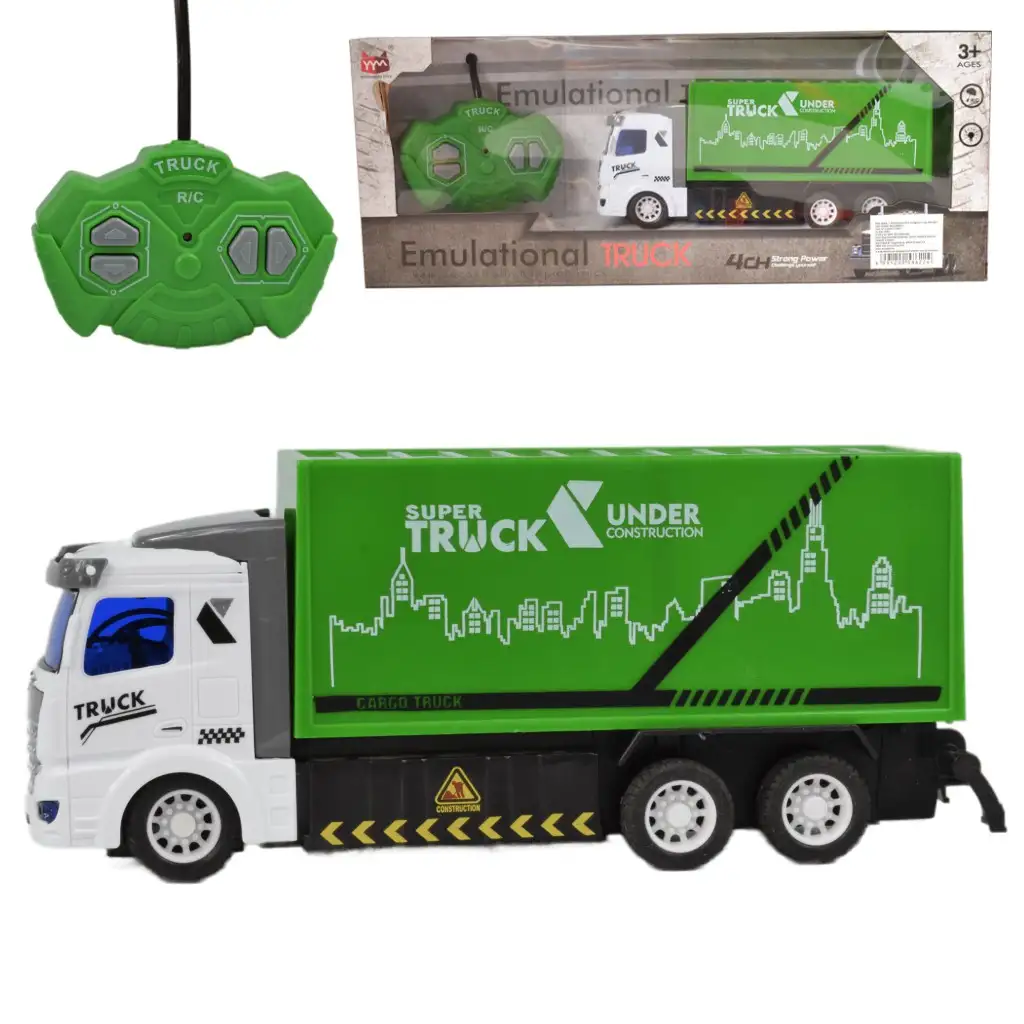 RC Távirányítós hulladékszállító teherautó fénnyel 1/48 27MHz 20cm kép 1