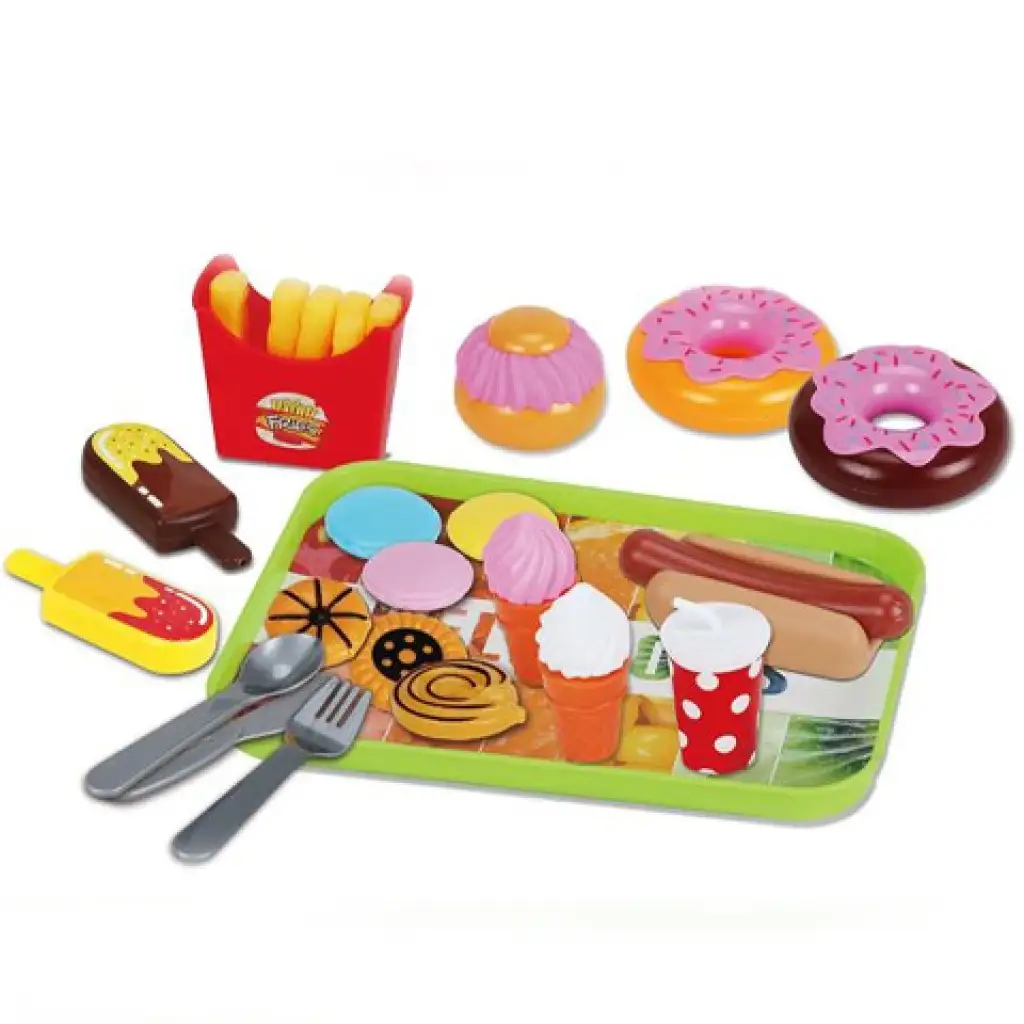 Essenset mit Donut und Hotdog kép 2