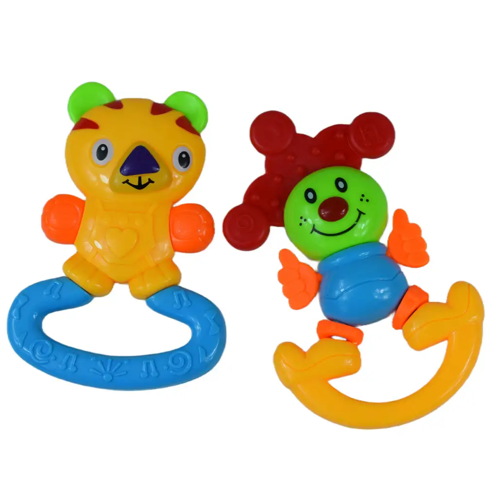 Fröhlicher Clown Baby Rassel und Beißring 2er-Set kép 2