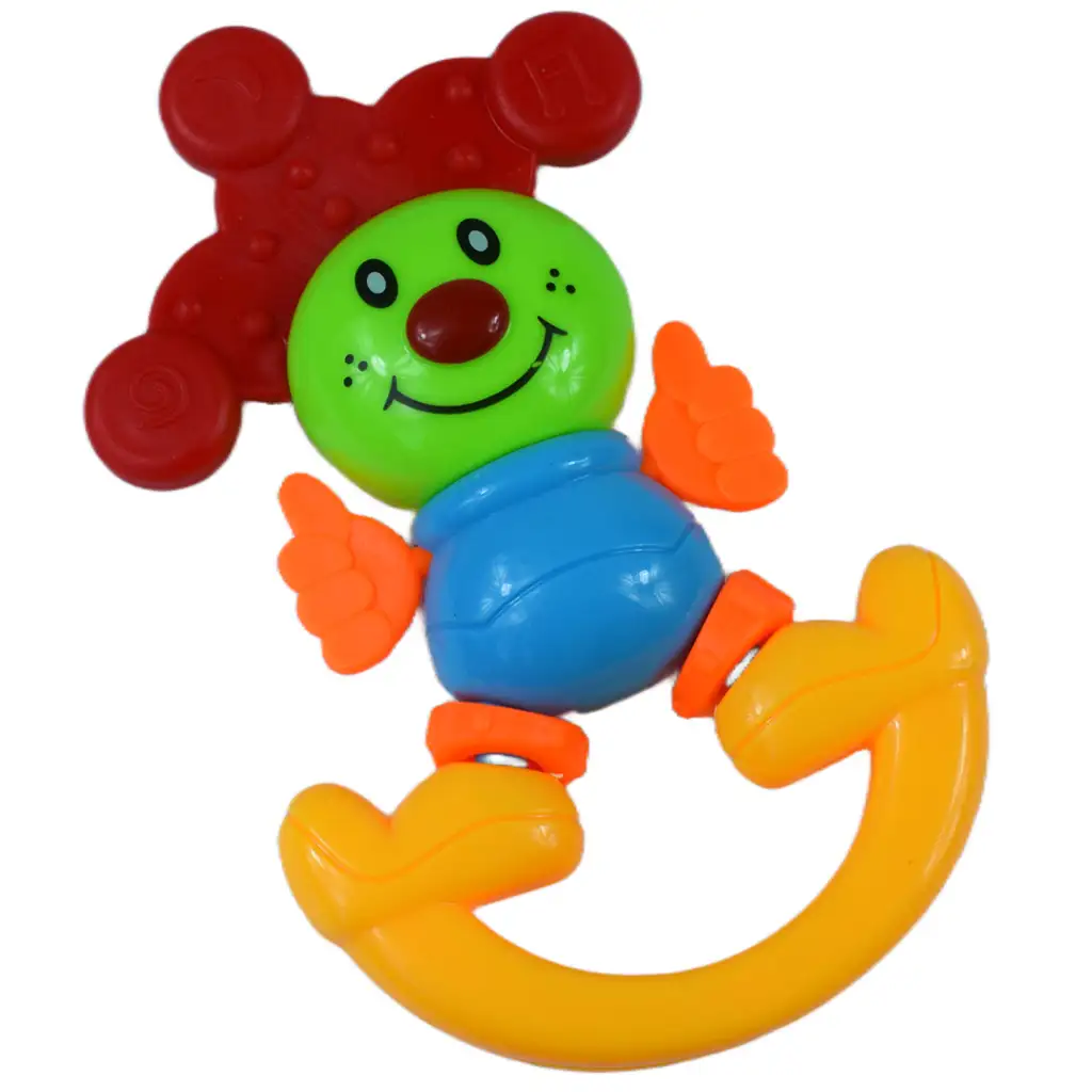 Fröhlicher Clown Baby Rassel und Beißring 2er-Set kép 3