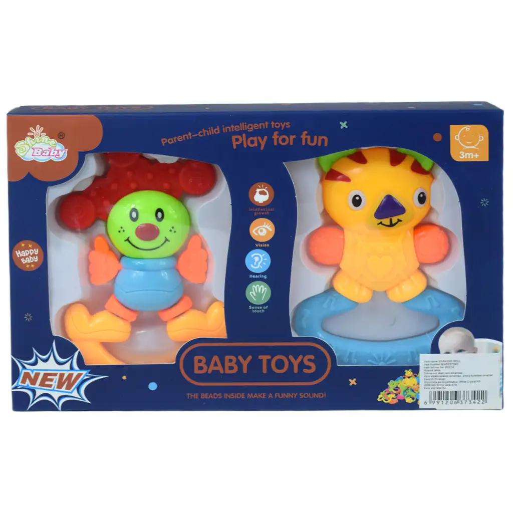 Fröhlicher Clown Baby Rassel und Beißring 2er-Set kép 5