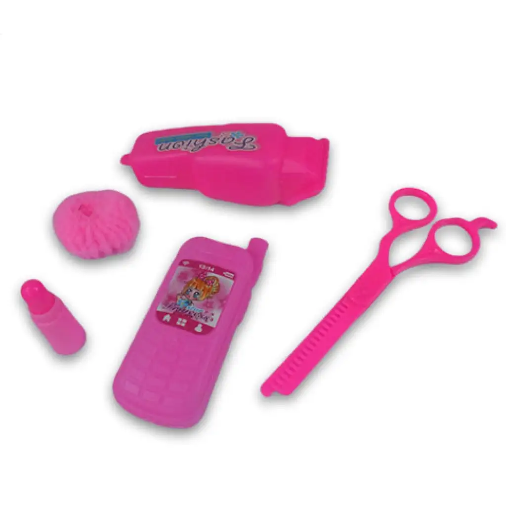 Rosa 8-teiliges Schönheitset mit Telefon, Schere und Zubehör. kép 3