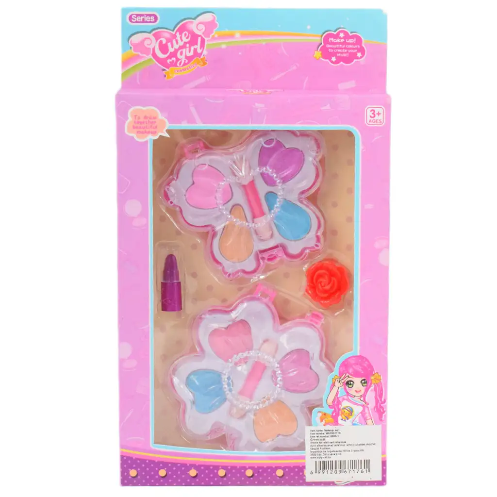 Cute Girl: Schminkset mit blumen- und schmetterlingsförmiger Schminkpalette und Zubehör kép 5