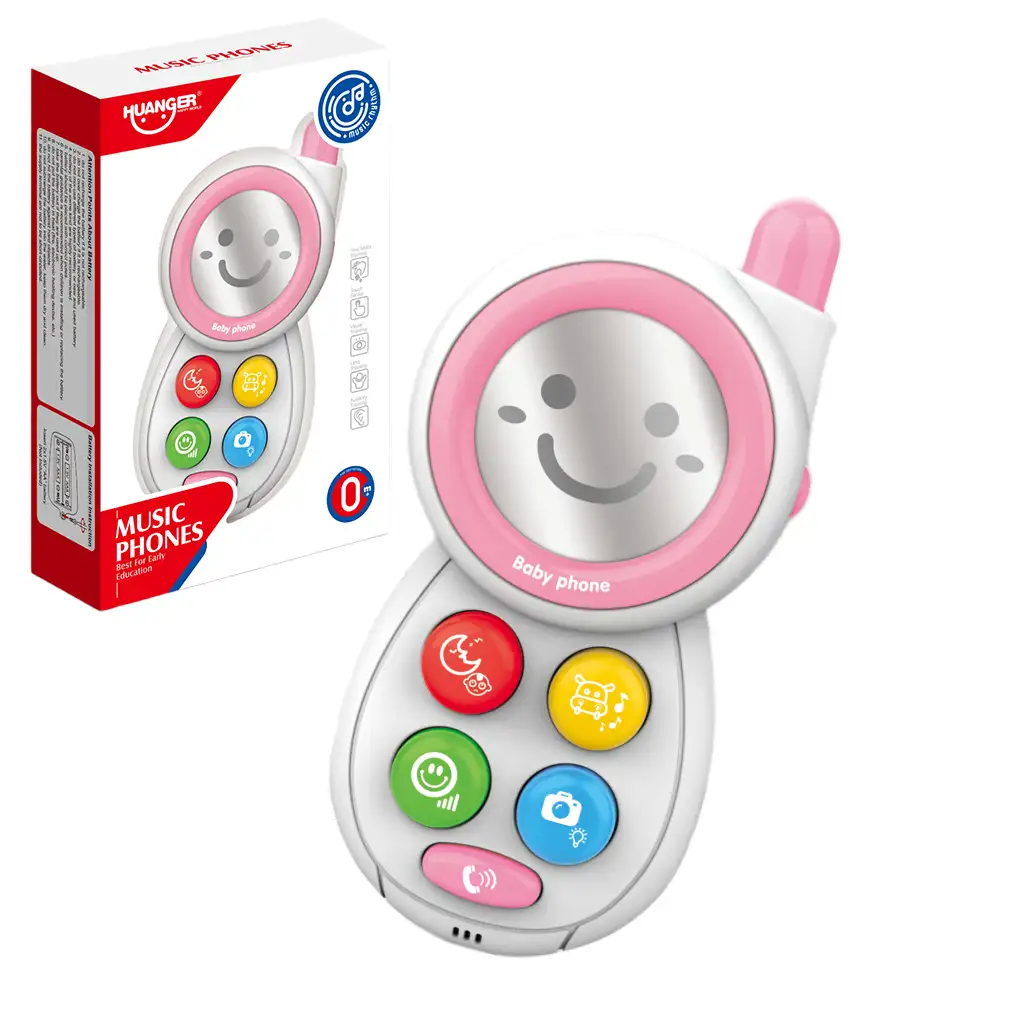Music World: Rosa Babytelefon mit Licht und Ton