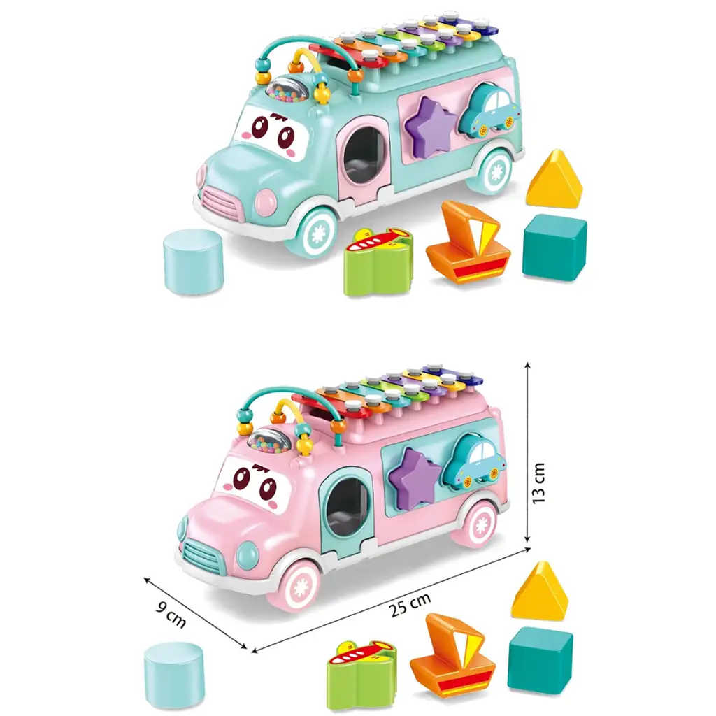 Music World: Formsortierbus zur Fähigkeitsentwicklung mit Xylophon kép 2