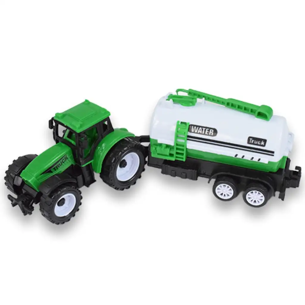Farm Truck: Grüner zweiteiliger Traktor-Set mit Anhänger kép 3