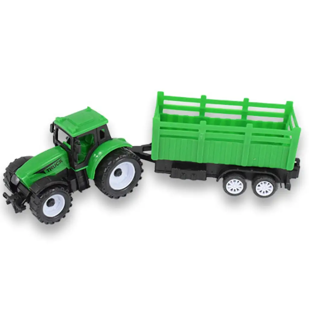 Farm Truck: Grüner zweiteiliger Traktor-Set mit Anhänger kép 4