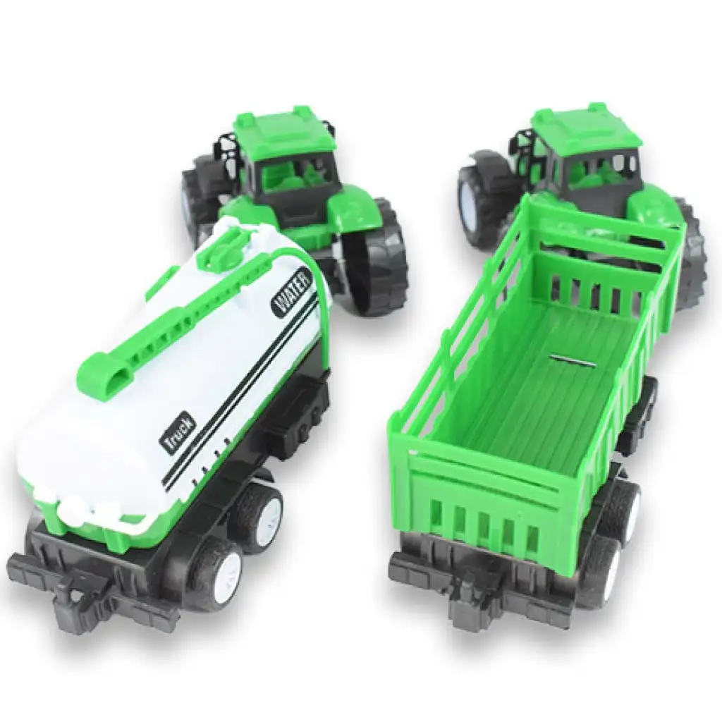 Farm Truck: Grüner zweiteiliger Traktor-Set mit Anhänger kép 5