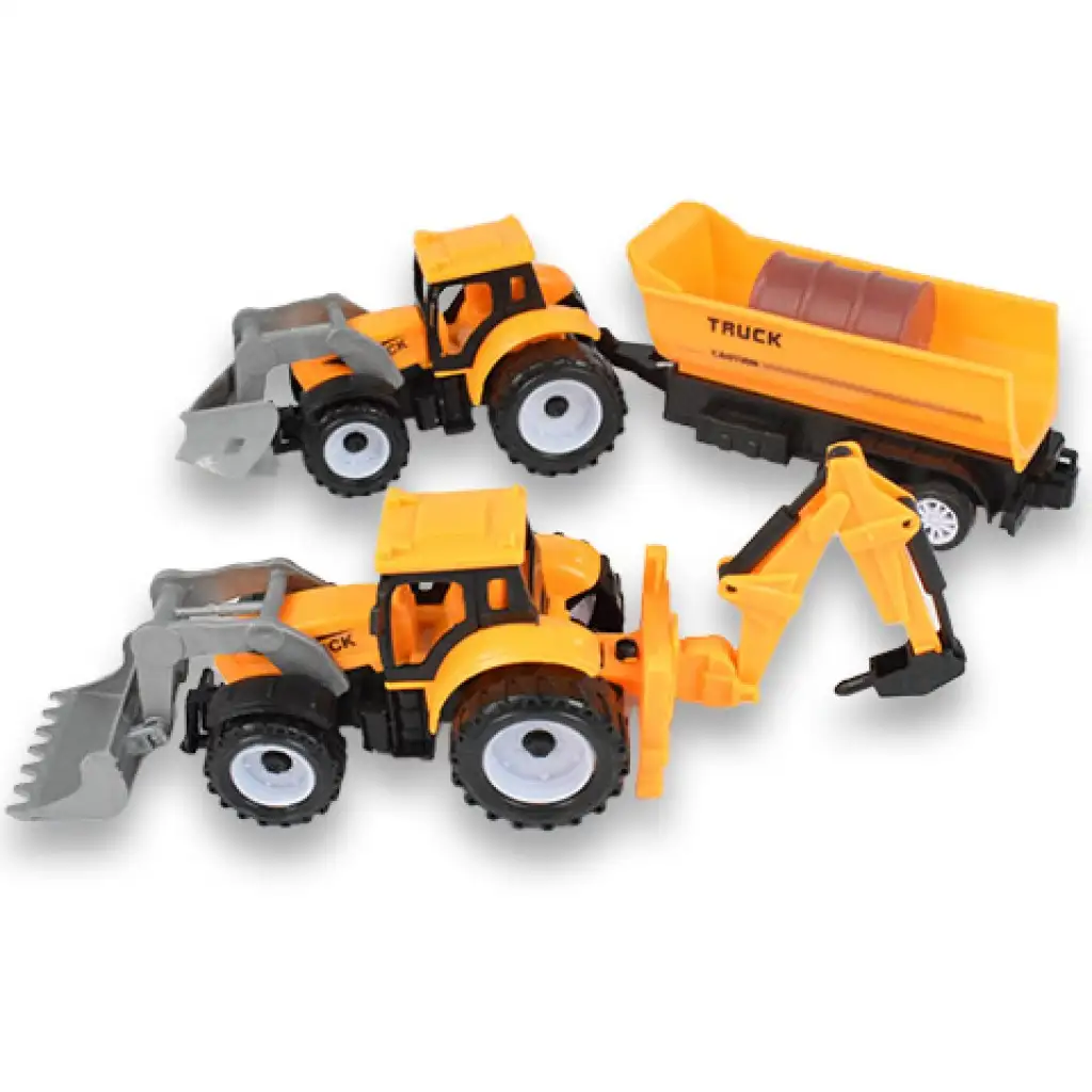 Engineering Truck: 2-teiliges Arbeitsmaschinenset mit Traktoren, Anhänger und Meißel kép 2