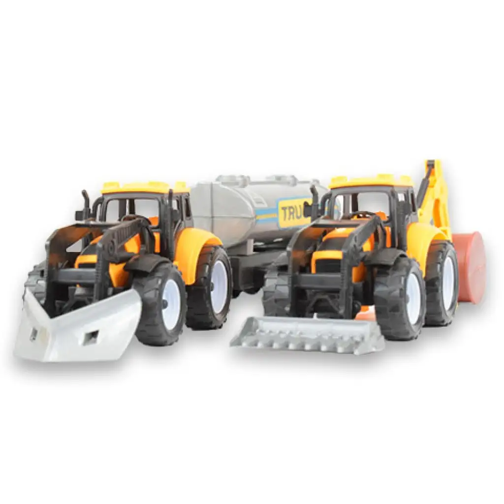 Engineering Truck: 2-teiliges Arbeitsmaschinenset mit Traktoren, Tankanhänger und Fass kép 2