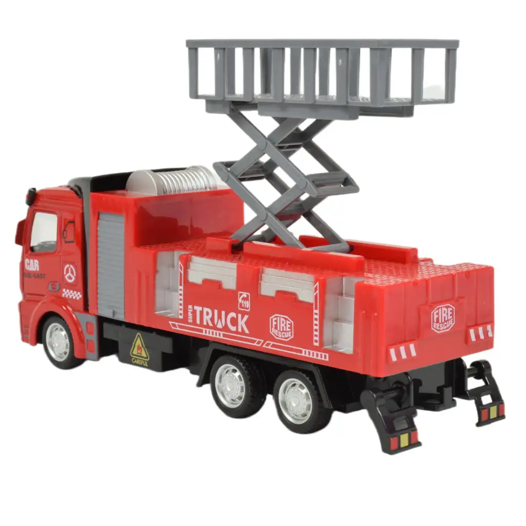 Feuerwehr: Schwungradbetriebenes Hubarbeitsbühnen-Feuerwehrfahrzeug 19cm kép 2