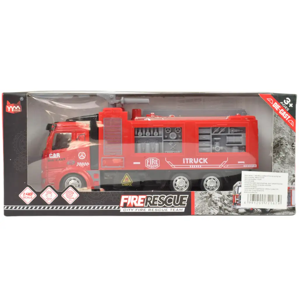 Fire Rescue: Feuerwehrwagen mit Schwungrad und Wasserkanone 19cm kép 5