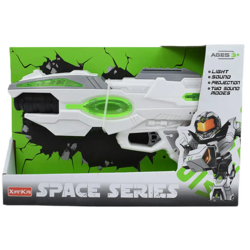 Space Serie: Weltraumwaffe in Grün-Weiß mit Licht und Ton, 25 cm kép 4