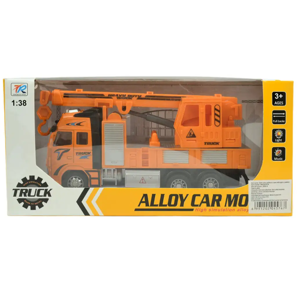 Alloy Car: Schwungrad-Kranwagen 20cm kép 7