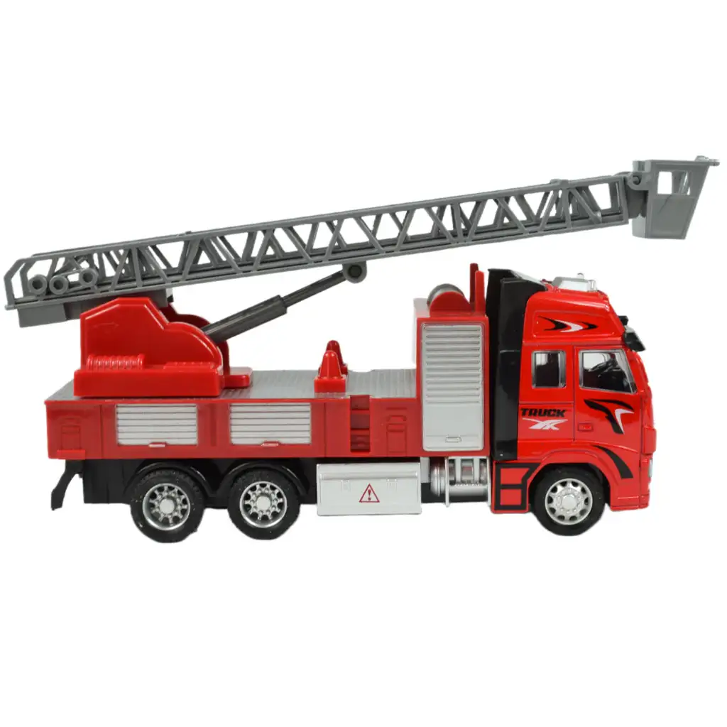 Feuerwehr: Schwungrad-Leiterwagen mit Licht und Ton 19cm kép 5