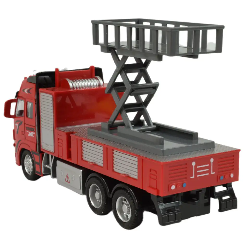 Feuerwehrwagen: Schwungrad-Hubarbeitsbühnen-Feuerwehrfahrzeug mit Licht und Ton 20cm kép 3