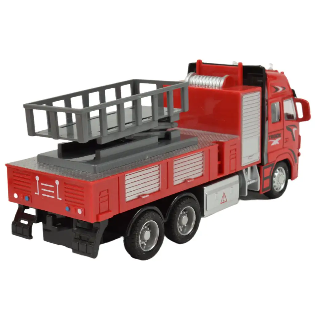 Feuerwehrwagen: Schwungrad-Hubarbeitsbühnen-Feuerwehrfahrzeug mit Licht und Ton 20cm kép 4