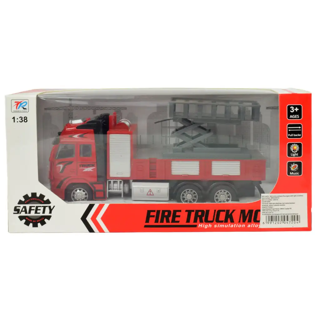 Feuerwehrwagen: Schwungrad-Hubarbeitsbühnen-Feuerwehrfahrzeug mit Licht und Ton 20cm kép 5