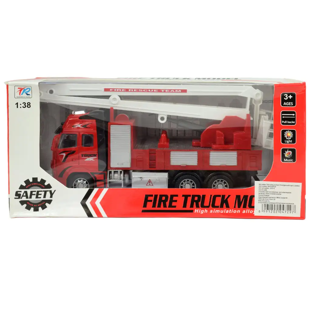 Feuerwehrwagen: Schwungrad-Kran-Feuerwehrfahrzeug mit Licht und Ton 20cm kép 6