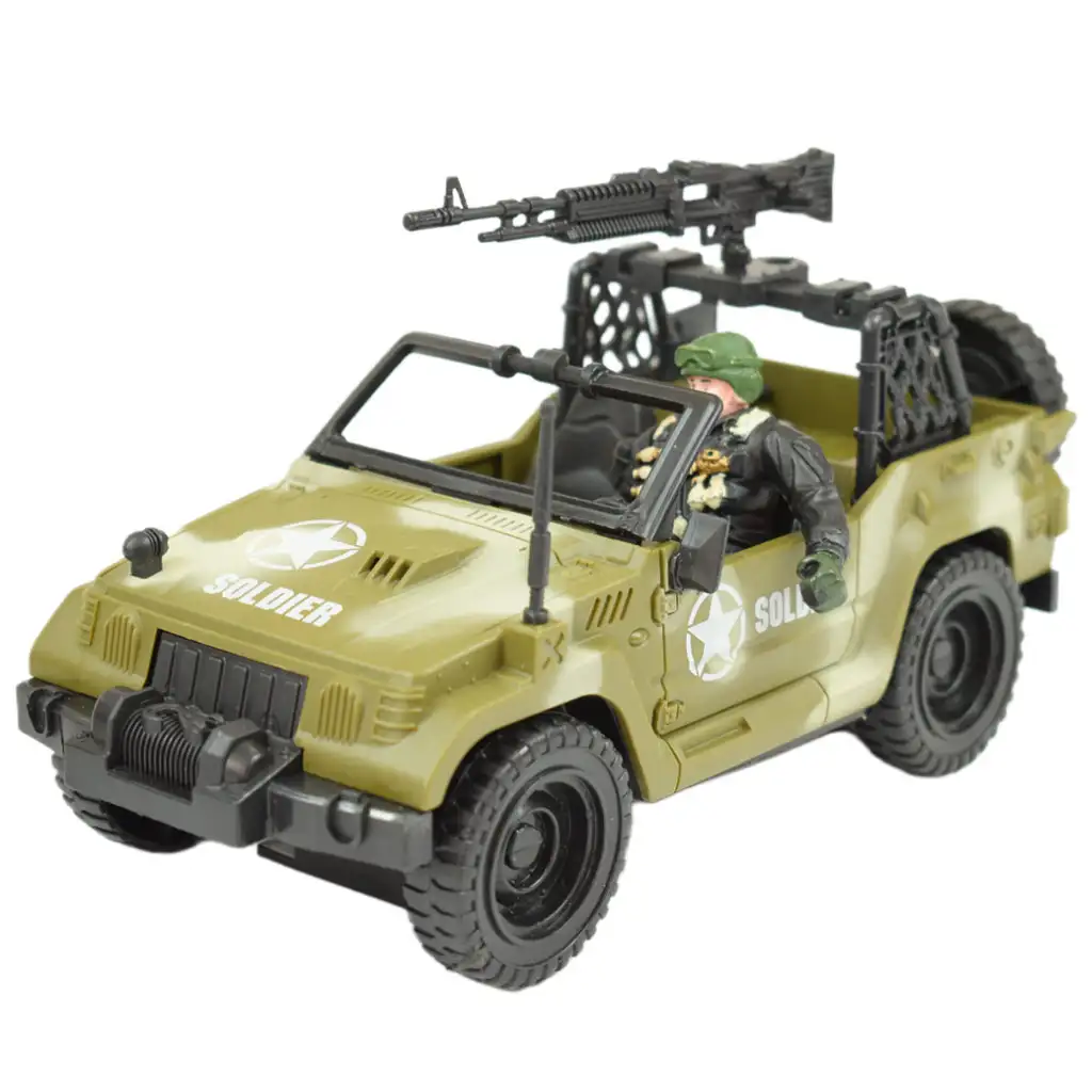 Combat Force 9: Militärischer Geländewagen mit Soldat und Waffen 22cm kép 2