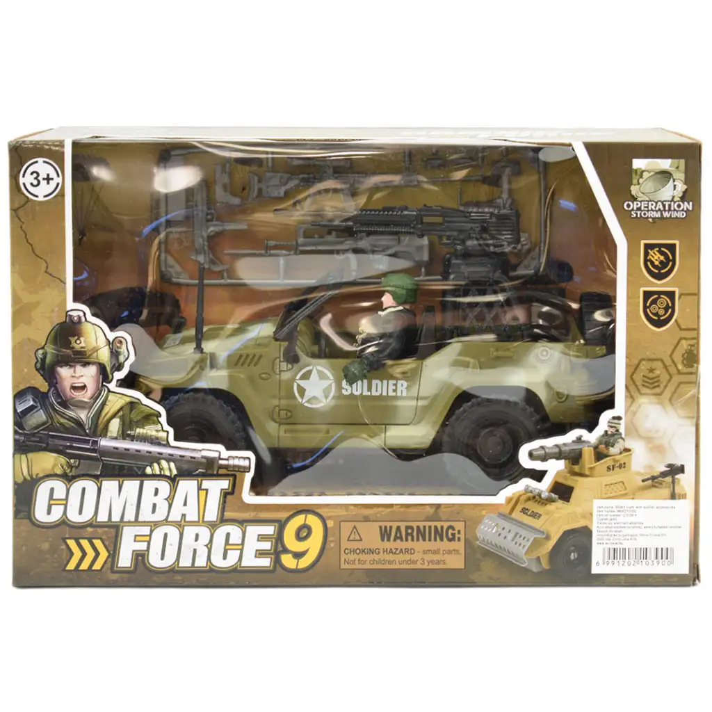 Combat Force 9: Militärischer Geländewagen mit Soldat und Waffen 22cm kép 6