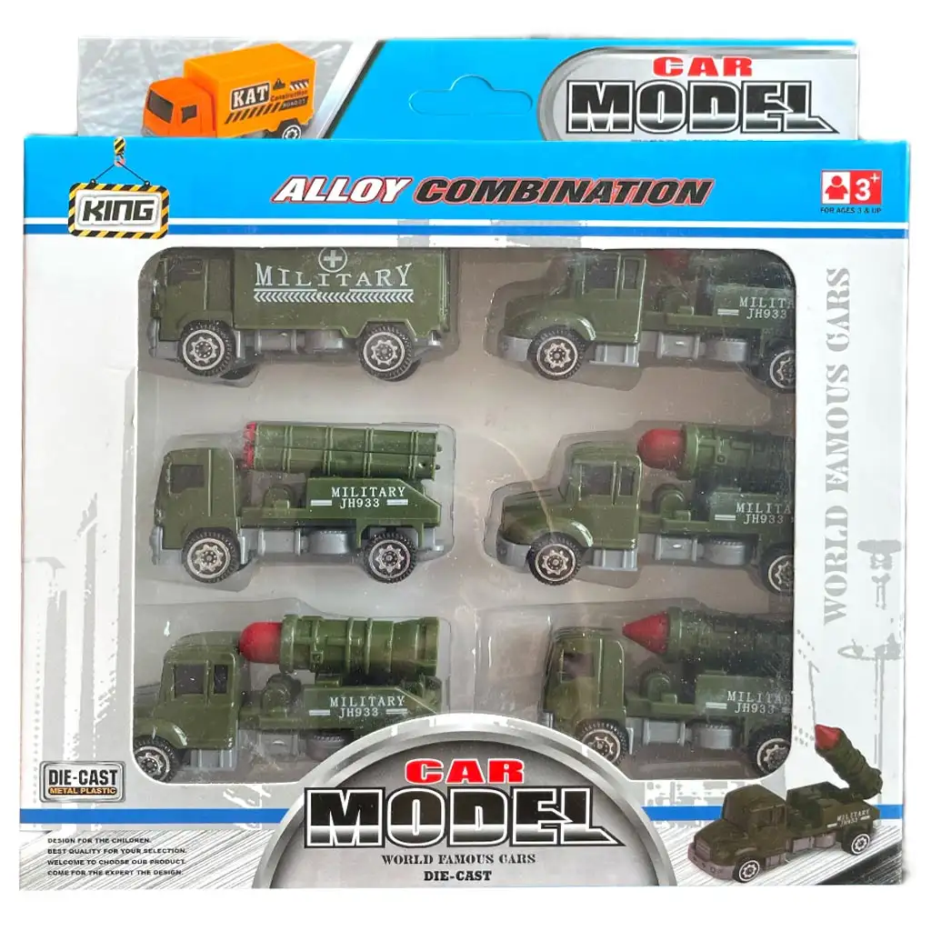 Auto-Modell: Militär 6-teiliges Spielzeugauto-Set kép 3