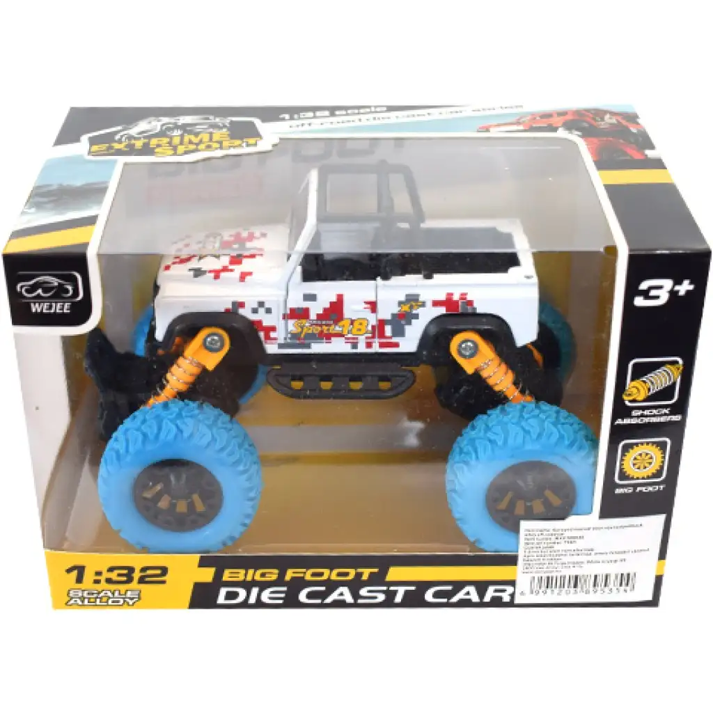 Off-Road hátrahúzós fehér terepjáró 1/32 kép 1