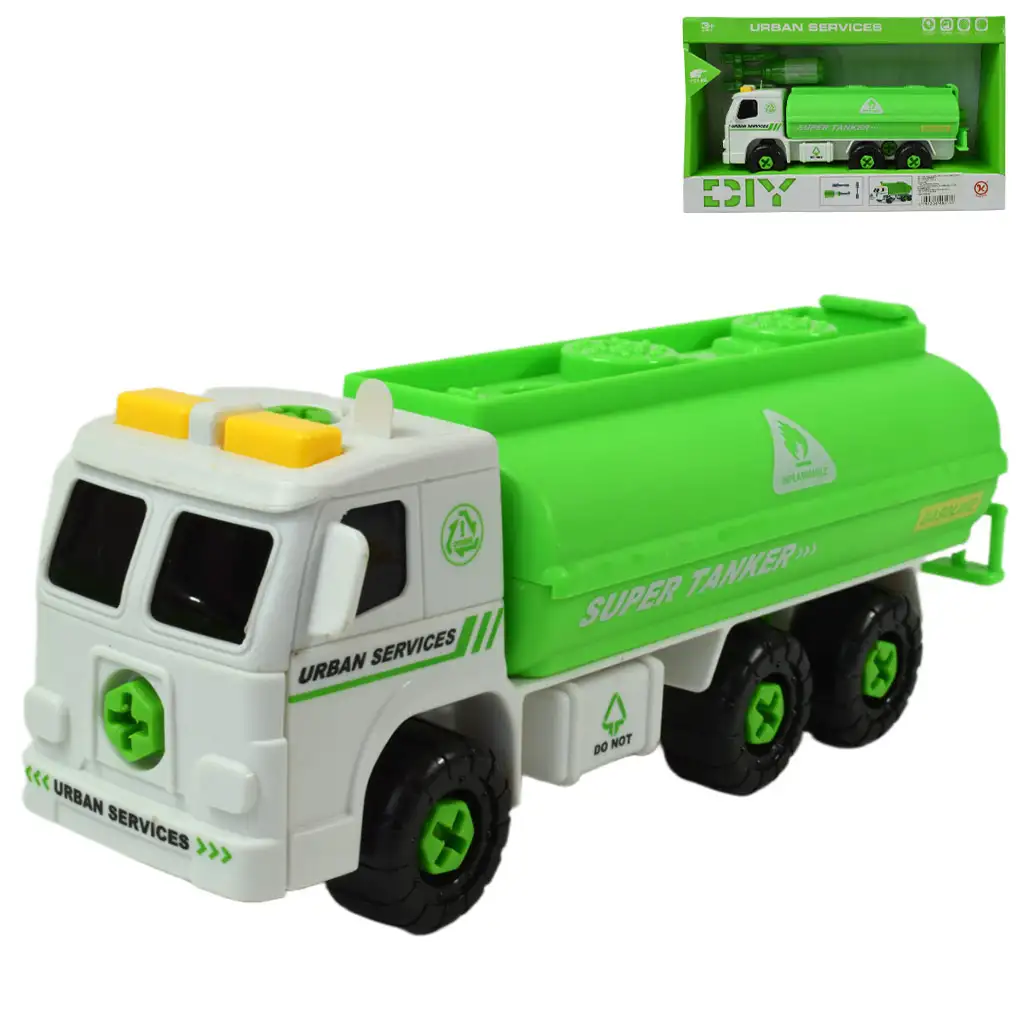 Urban Services: Zerlegbarer Tanklastwagen mit Werkzeugen und Sound 20cm