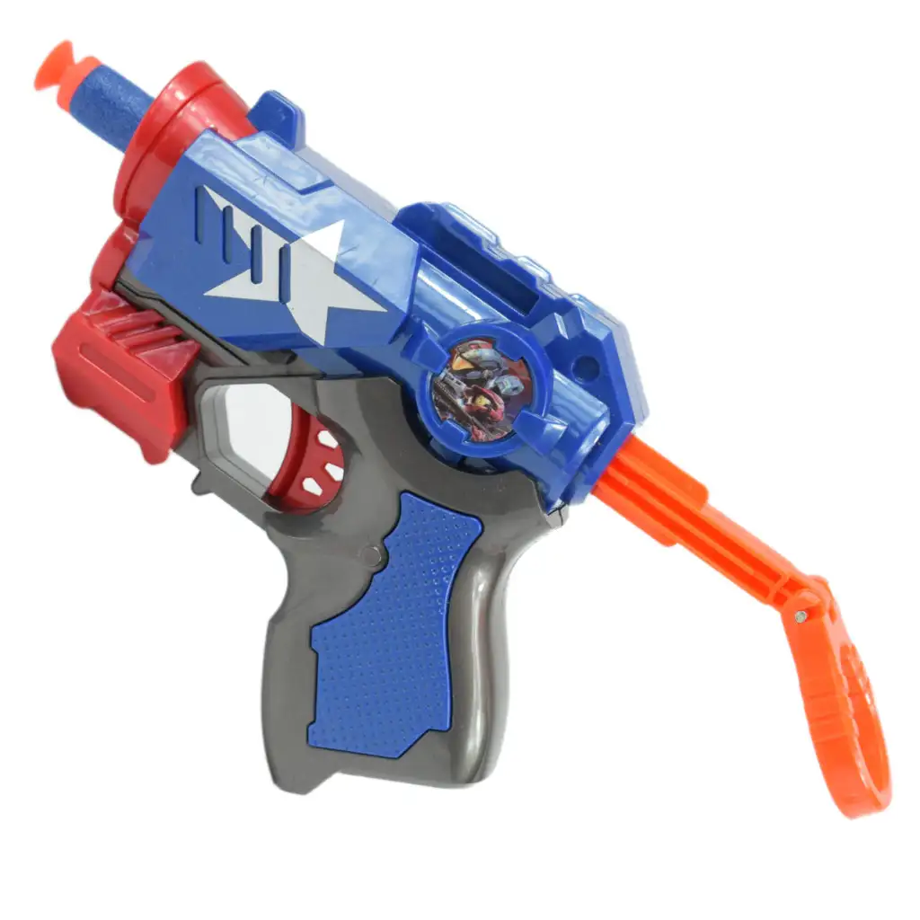 Cool Soft Bullet Gun: Kleine Schaumstoffpistole mit blauen Patronen, 14 cm kép 2