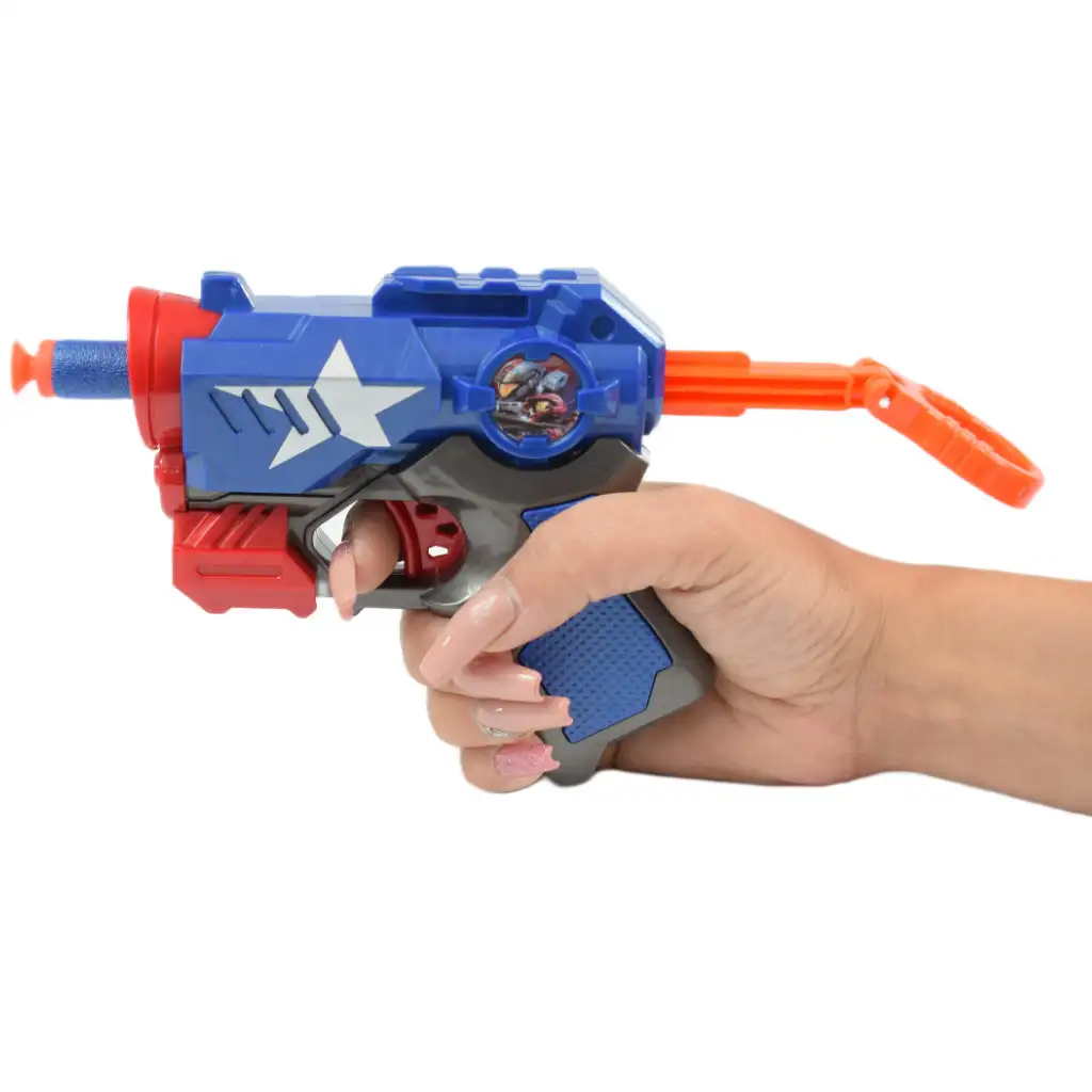 Cool Soft Bullet Gun: Kleine Schaumstoffpistole mit blauen Patronen, 14 cm kép 6