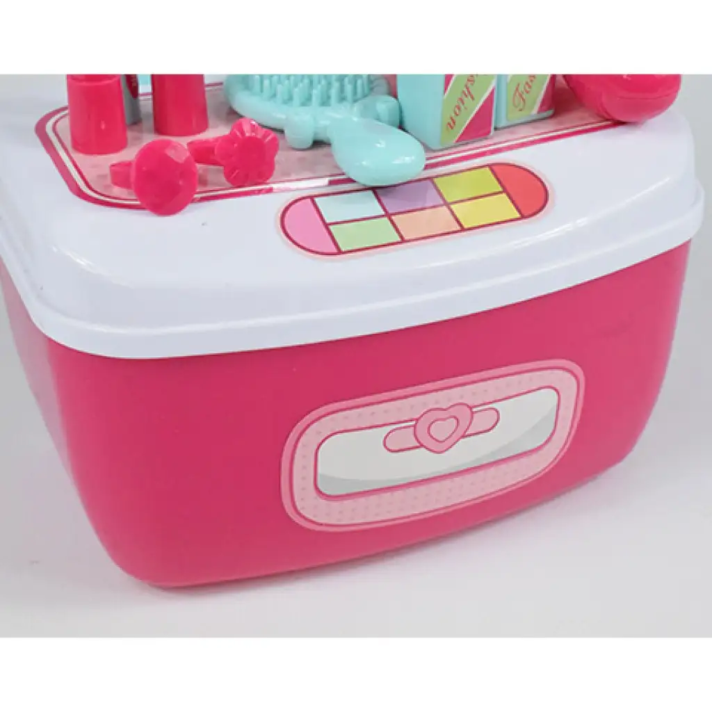 Schönheitsset mit Frisiertisch mit Spiegel und Schminke in einer Aufbewahrungsbox kép 4