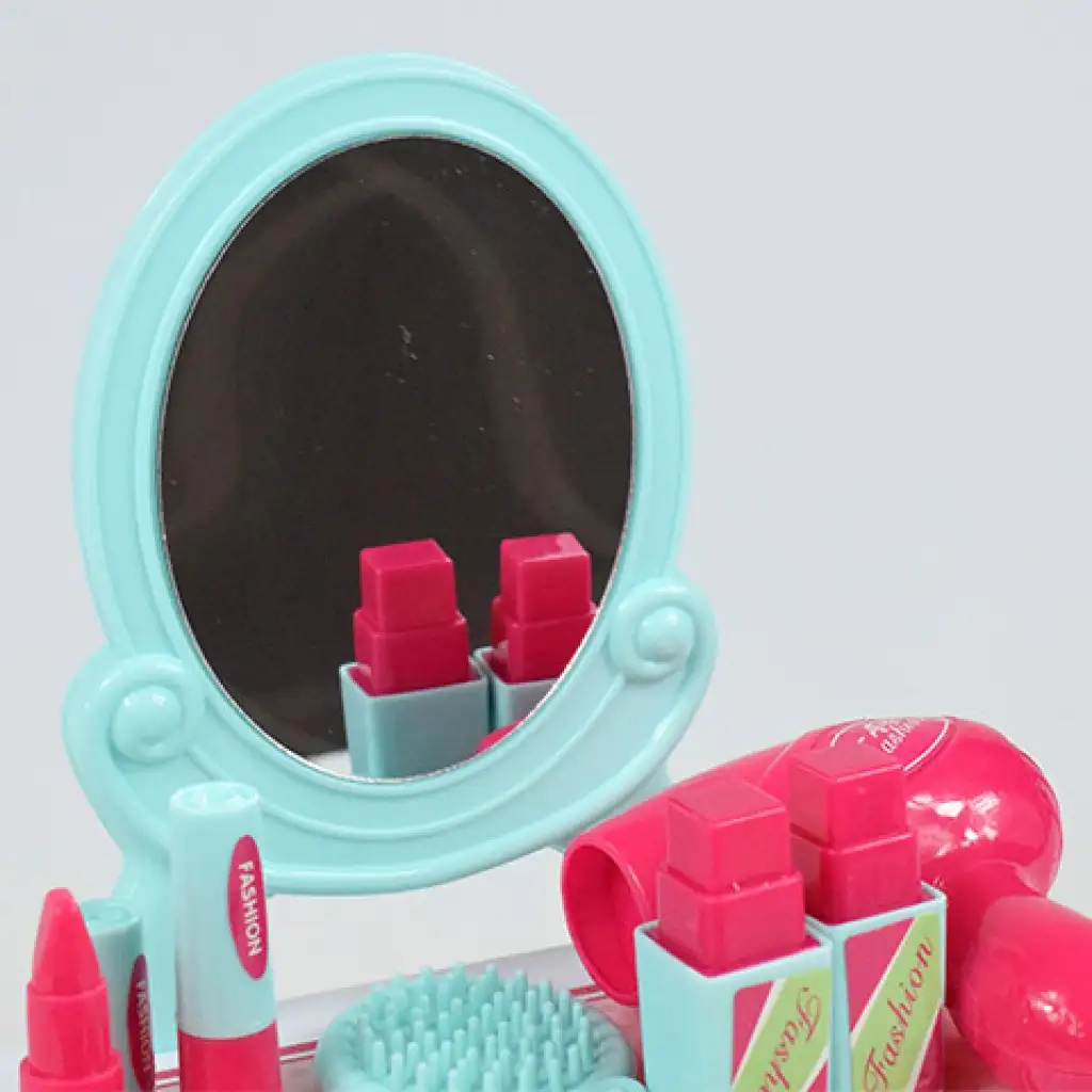 Schönheitsset mit Frisiertisch mit Spiegel und Schminke in einer Aufbewahrungsbox kép 5