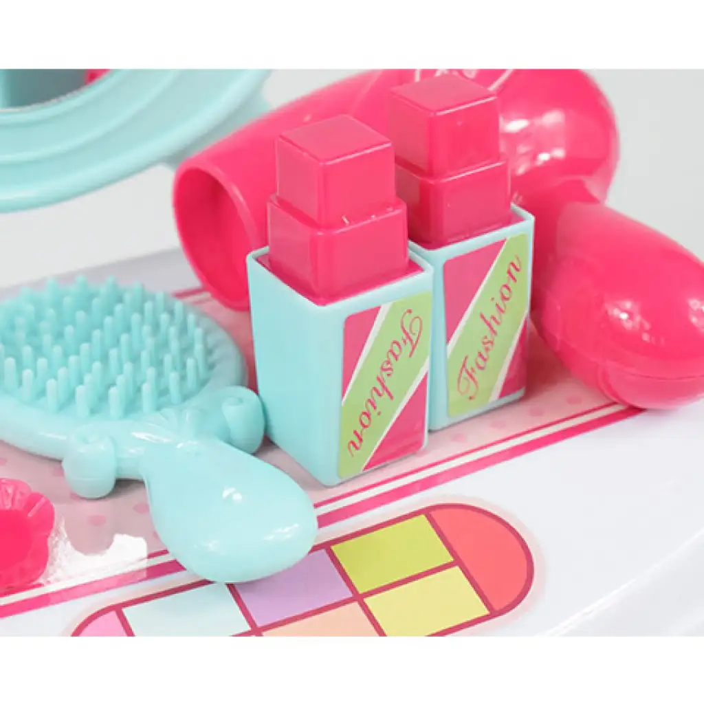 Schönheitsset mit Frisiertisch mit Spiegel und Schminke in einer Aufbewahrungsbox kép 7