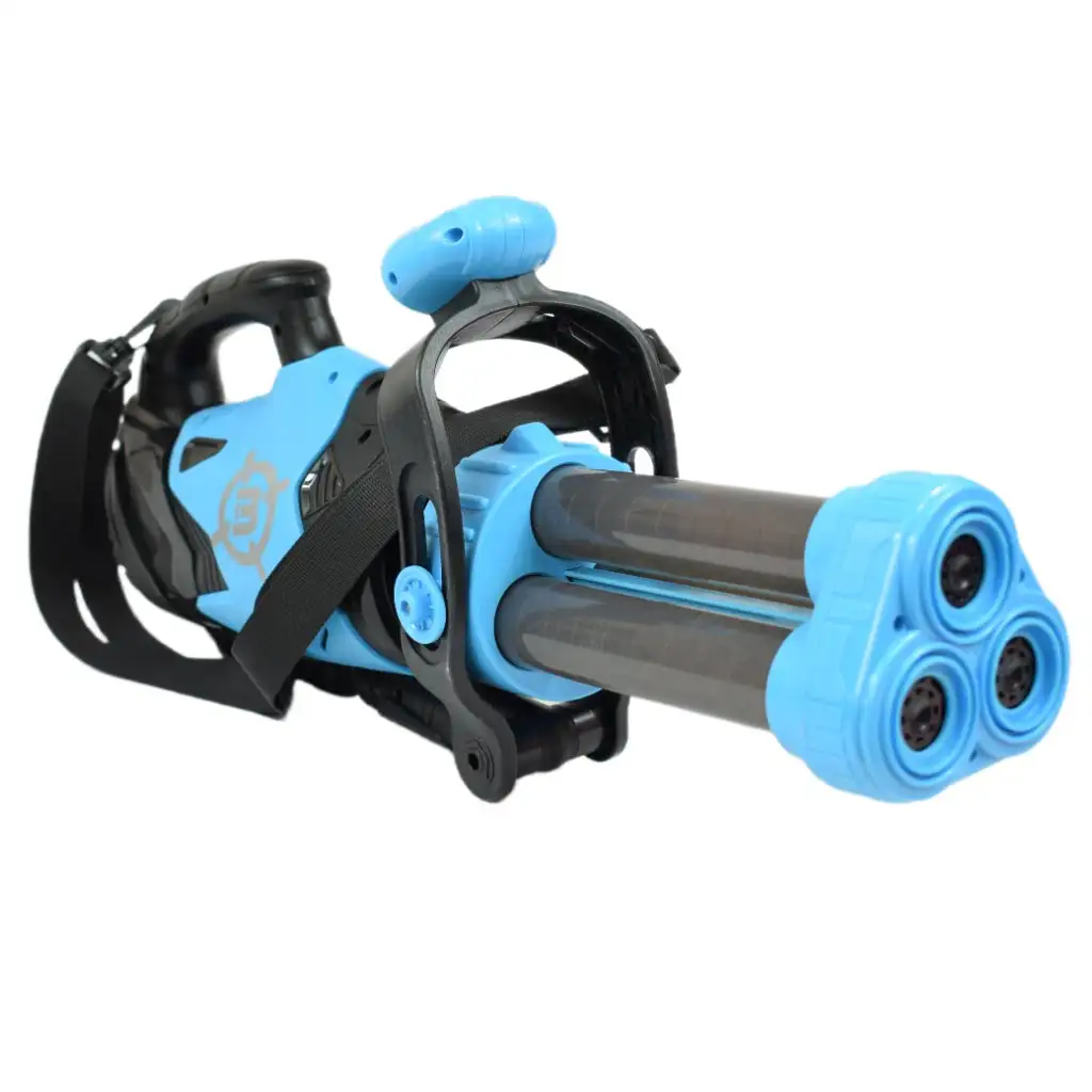 Power Popper Gun: Dreischüssige Schaumstoffpistole mit Schaumstoffkugeln 55cm kép 3