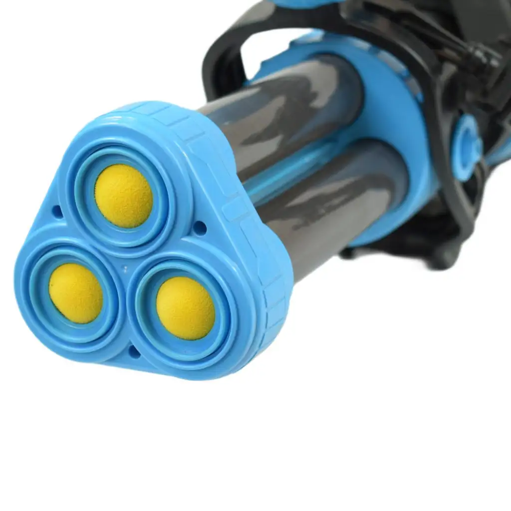 Power Popper Gun: Dreischüssige Schaumstoffpistole mit Schaumstoffkugeln 55cm kép 5